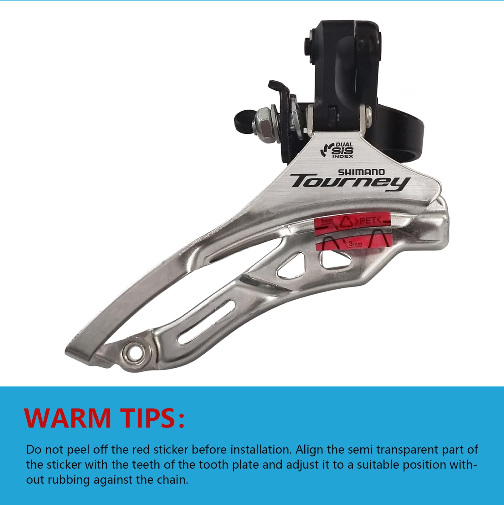 dada　TDF BLK 38 Bicycle Front Derailleur 34.9mm FD-TY300 3x6/7 Speed Tourney Up