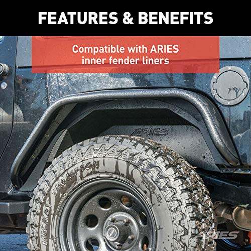 Aries 2500201 Black Aluminum Rear Jeep Wrangler Jk Fender Flares #TOP5