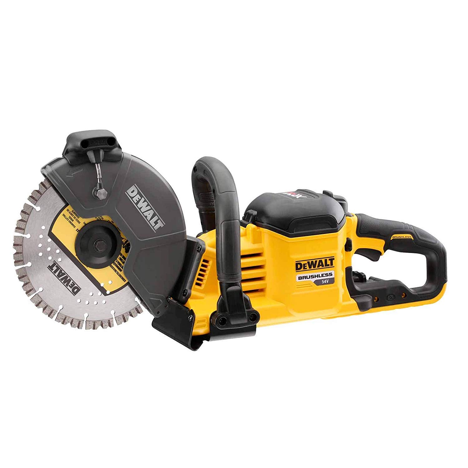 DeWalt DCS690X2-QW Coupe-béton sans Balais XR Flexvol 54V, Noir/Jaune
