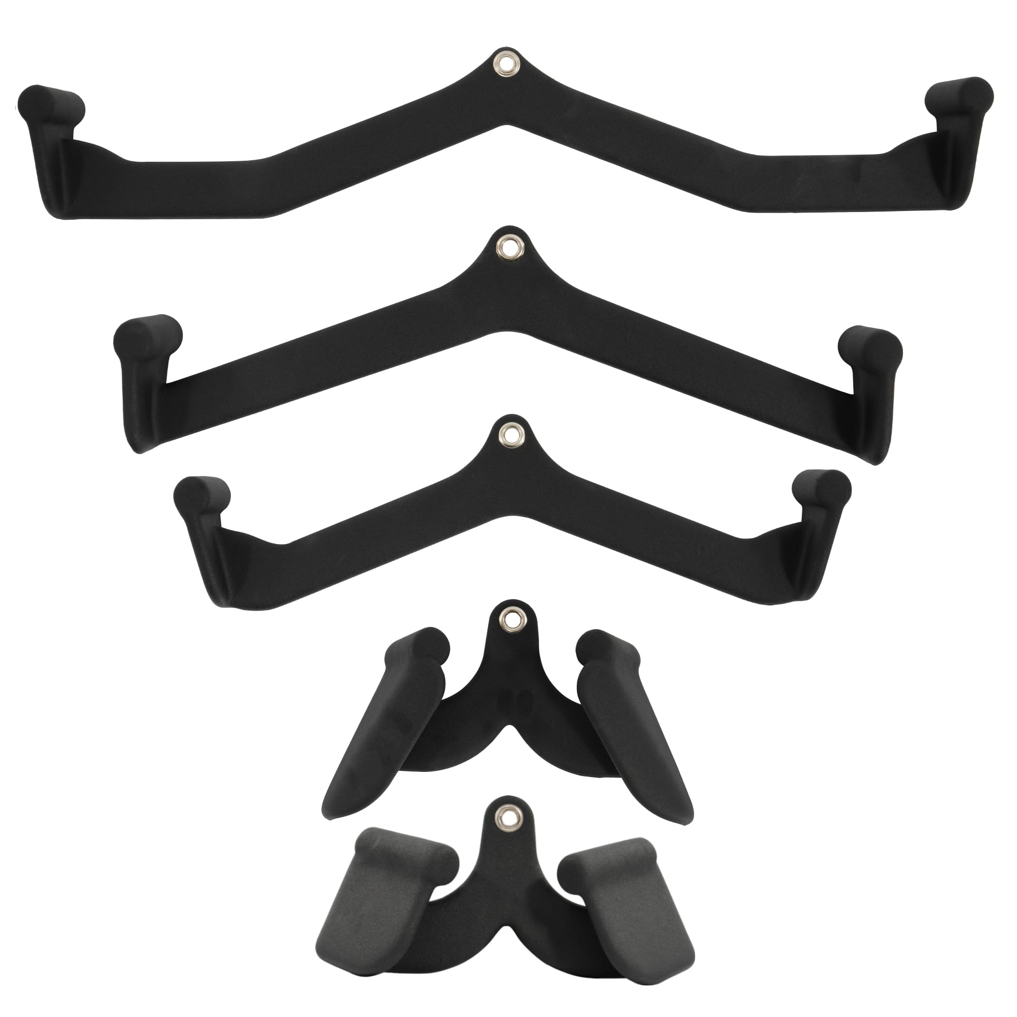 Fitvids LAT Pulldown Attachments 5 Pieces Cable Machine Rowing Bar Set Back Bicep Curl Tricep Lat Pull Down