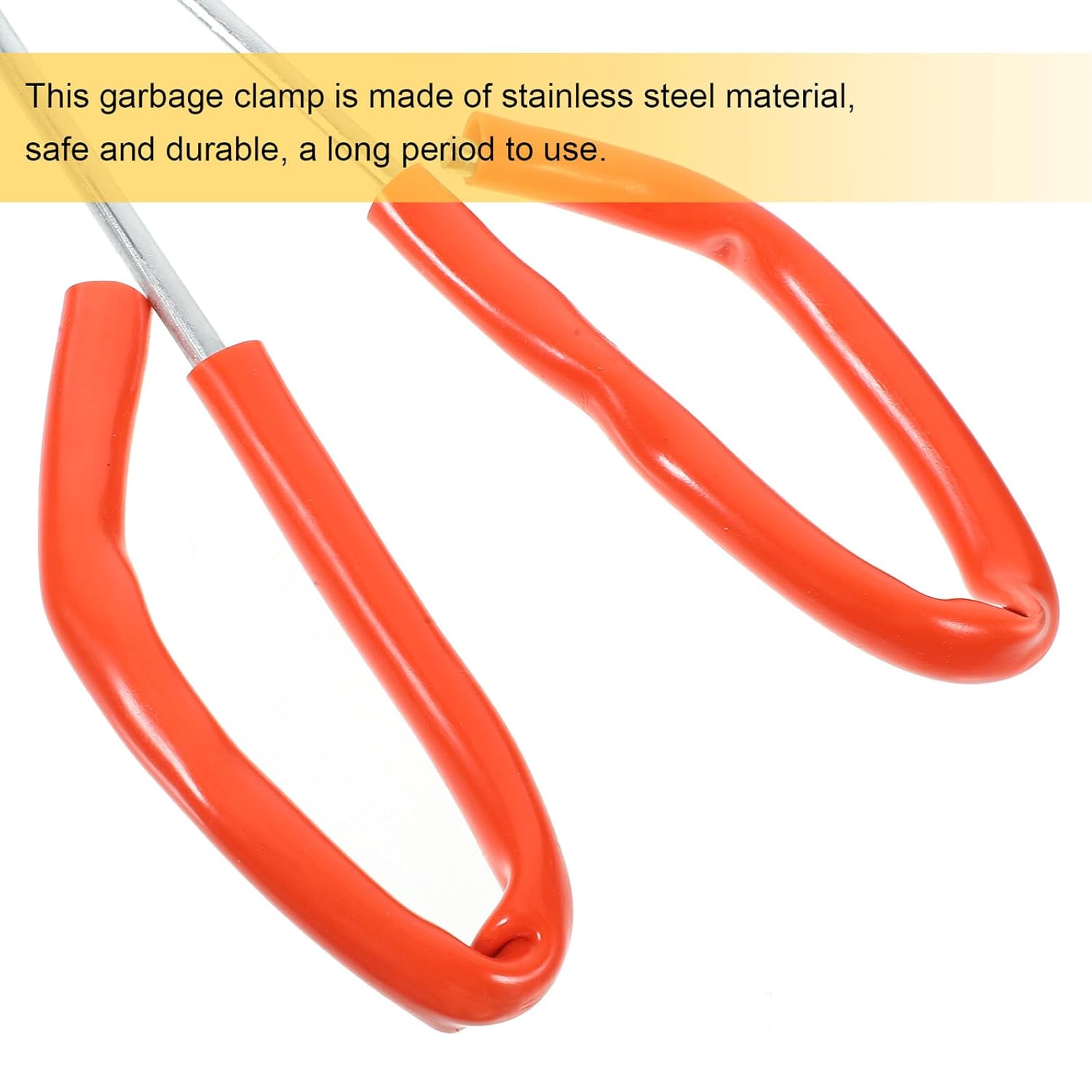 BESTYASH Stainless Steel Trash Picker Grabber with 60cm Rubber Handle – Long Garbage Clip Tool for Outdoor Waste Collection and Litter Pickup,