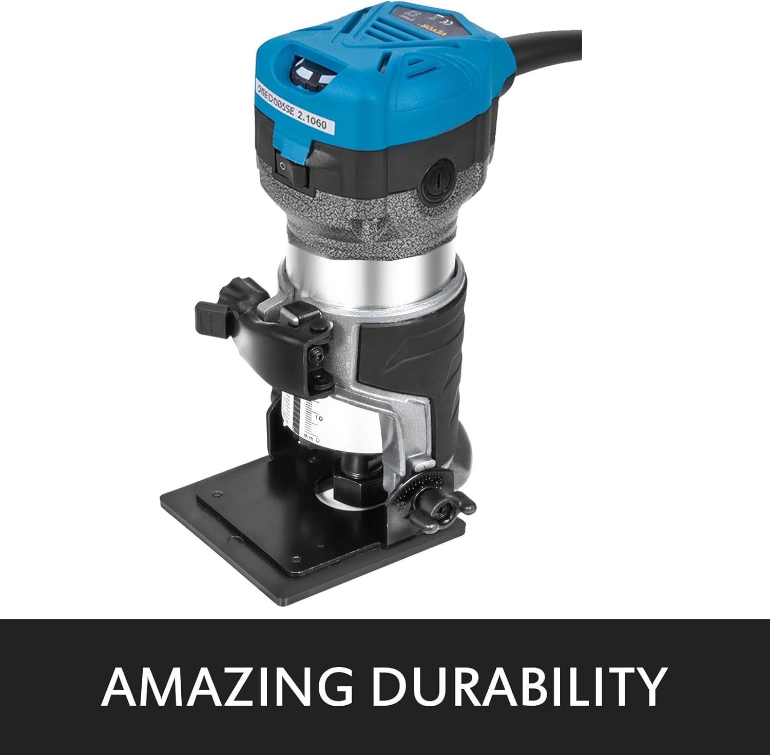 VEVOR Compact Router 1.25HP With Fixed Base, Plunge Base and Tilt Base, Variable Speed Wood Router Kit Max Torque 30,000RPM For Woodworking & Furniture Manufacturing