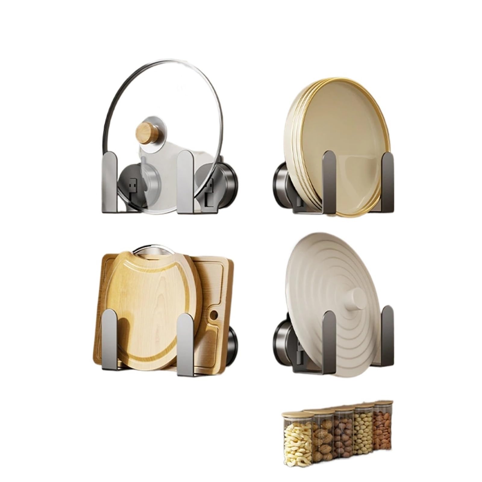 rangement cuisine Support De Couvercle De Casserole De Support De Rangement De Cuisine
