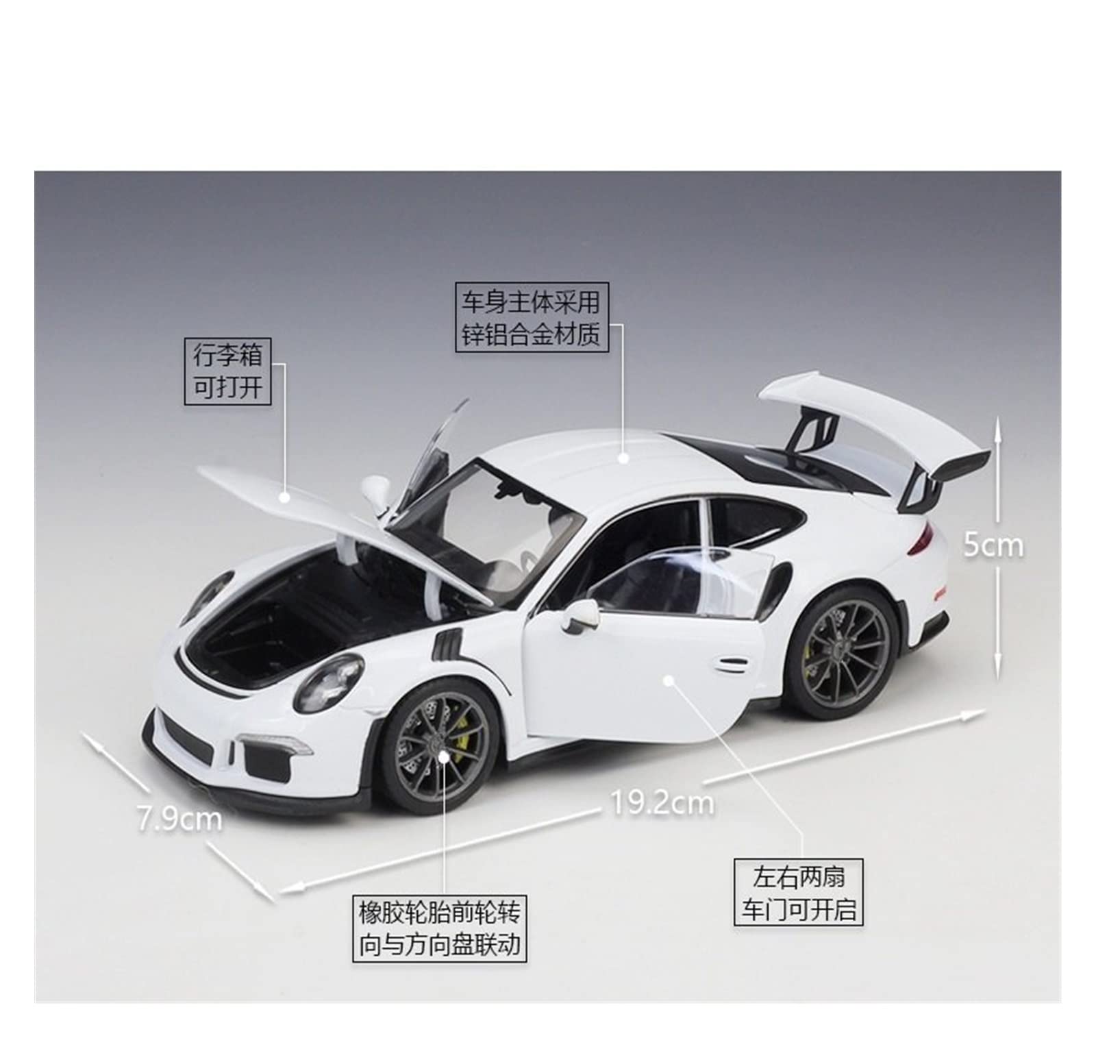 Modelo De Coche De Aleación Fundida A Presión 1:24 para Porsche 911 GT3 RS 2016(Blue)