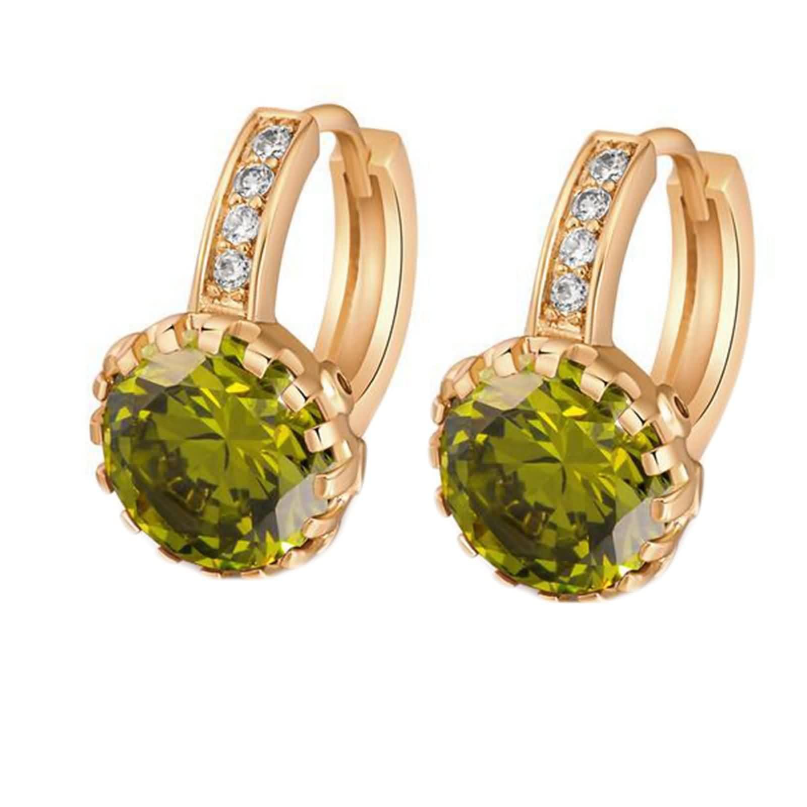 KnSam Au750 Pendientes de aro para mujer, clásicos con moissanita, oro amarillo de 18 quilates, pendientes para mujer pequeños joyas auténticas, oro