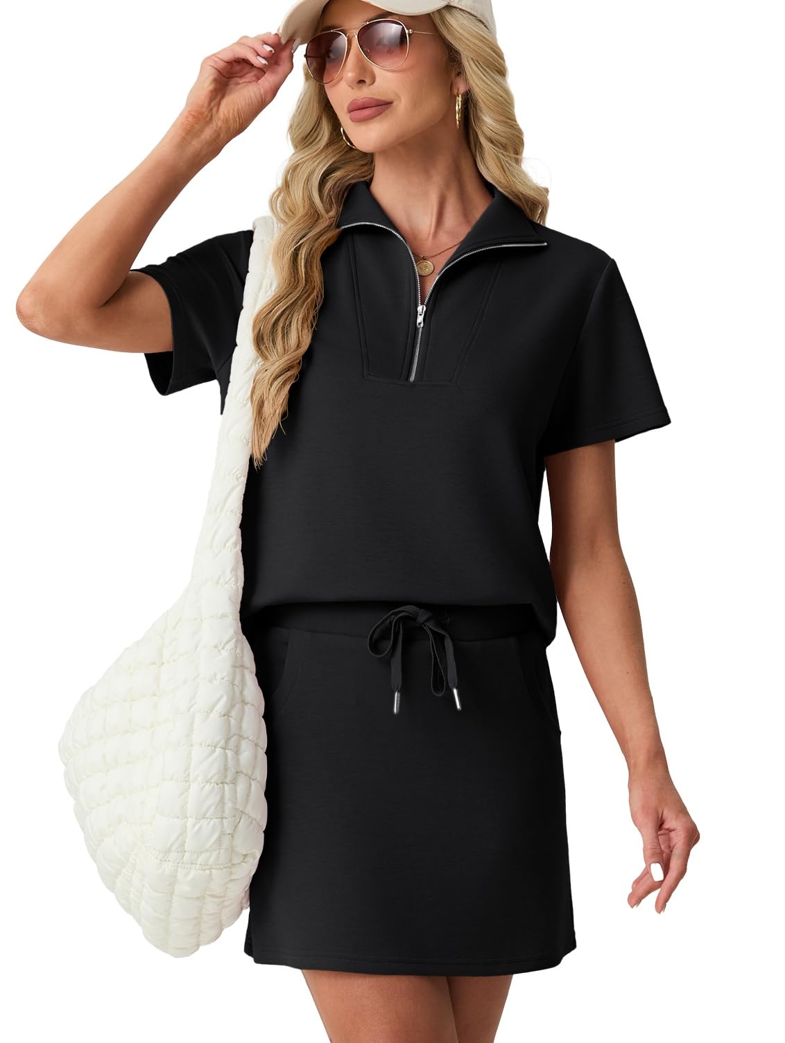 GRECERELLE Half Zip Skort Set