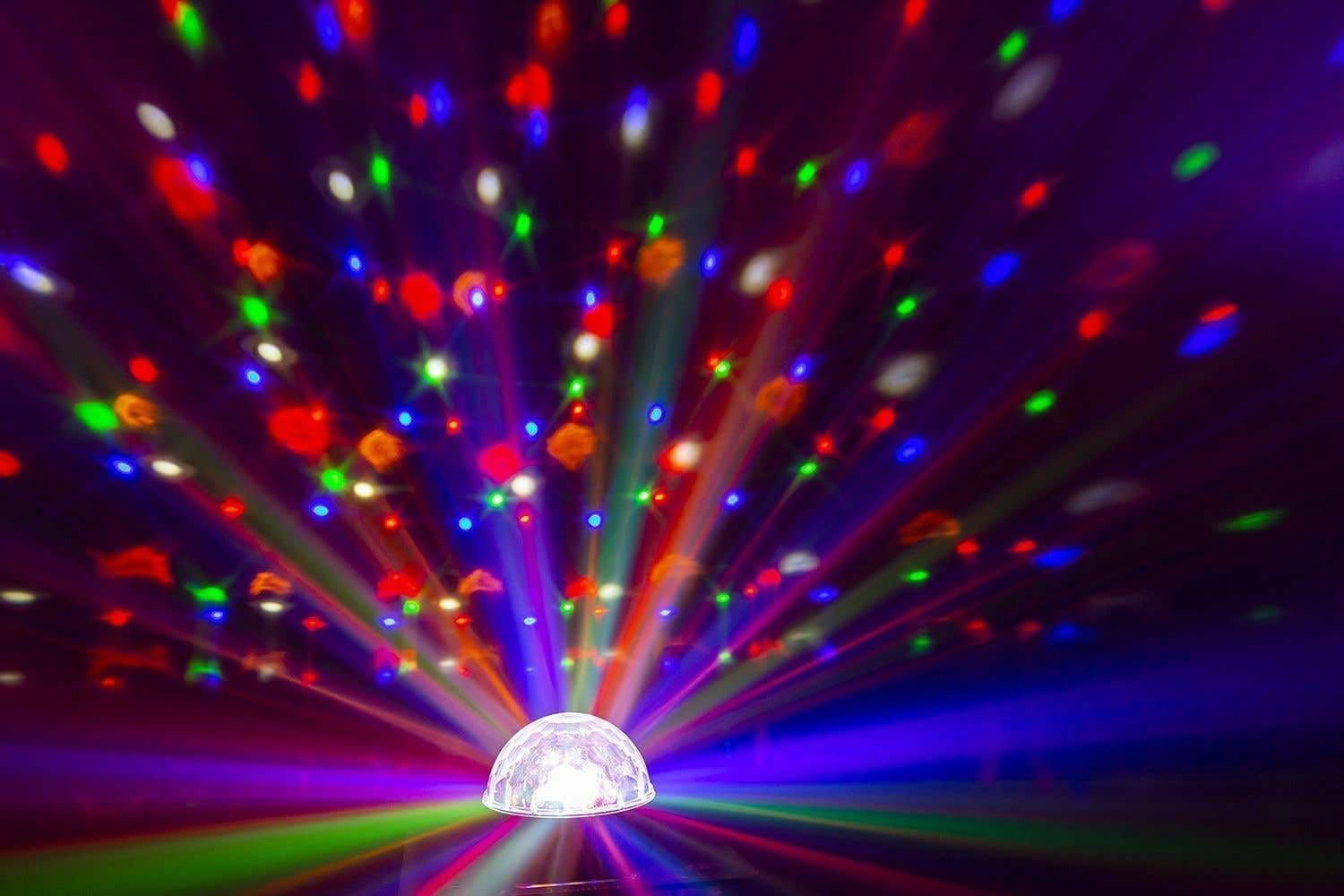 BeamZ JB90R Jelly Ball Effet Lumineux 9 x 1W LED, 7 Canaux DMX, 82 Faisceaux Rotatifs, Mode Automatique et Audio, Faible Consommation, Boitier Solide, Télécommande Incluse