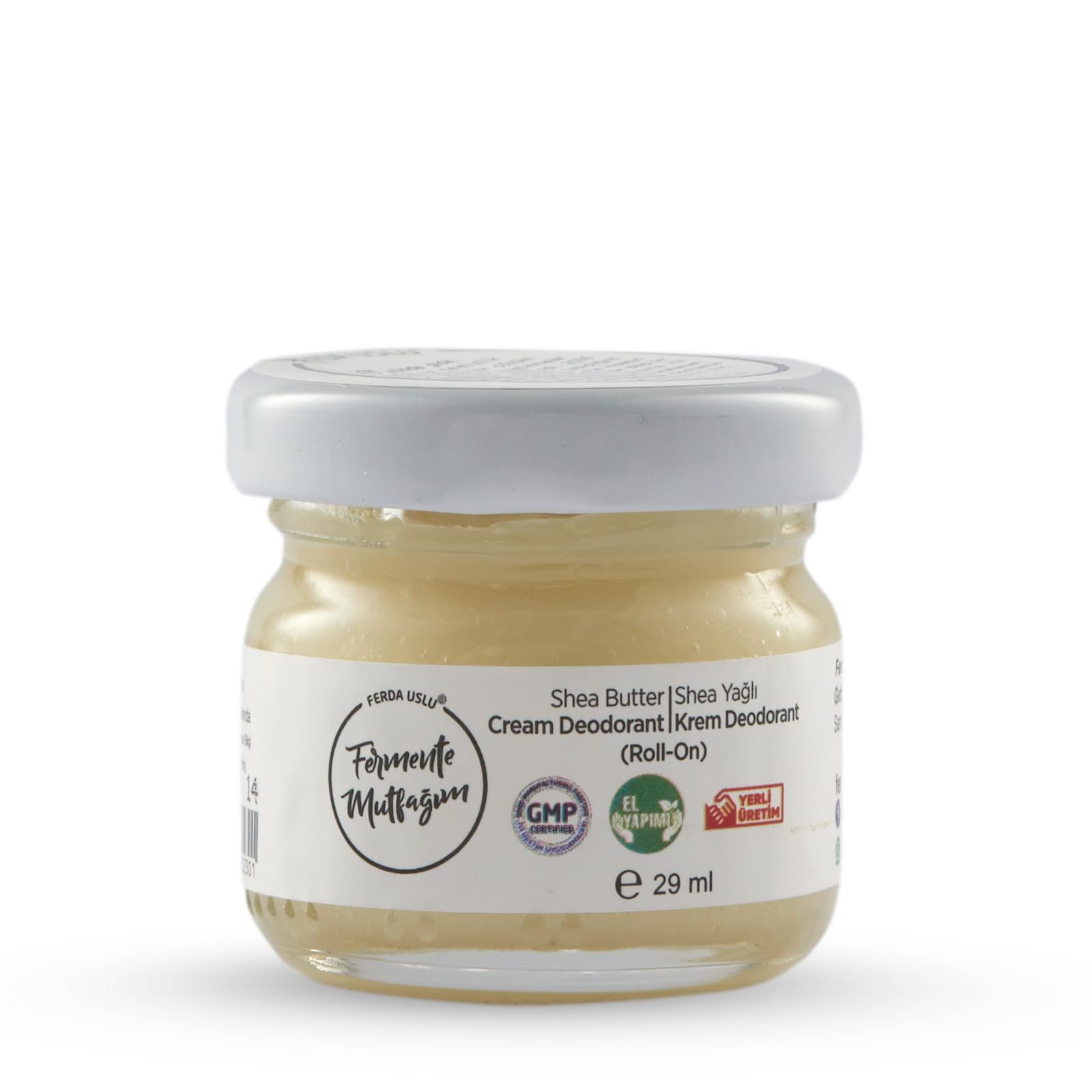 Fermente MutfağımShea Butter Cream Deodorant (Roll-on) |%100 Organic | Natural Roll-On Deodorant | Organic Skincare Roll-On| GMP Certified | Product of Turkey | Ferda Uslu