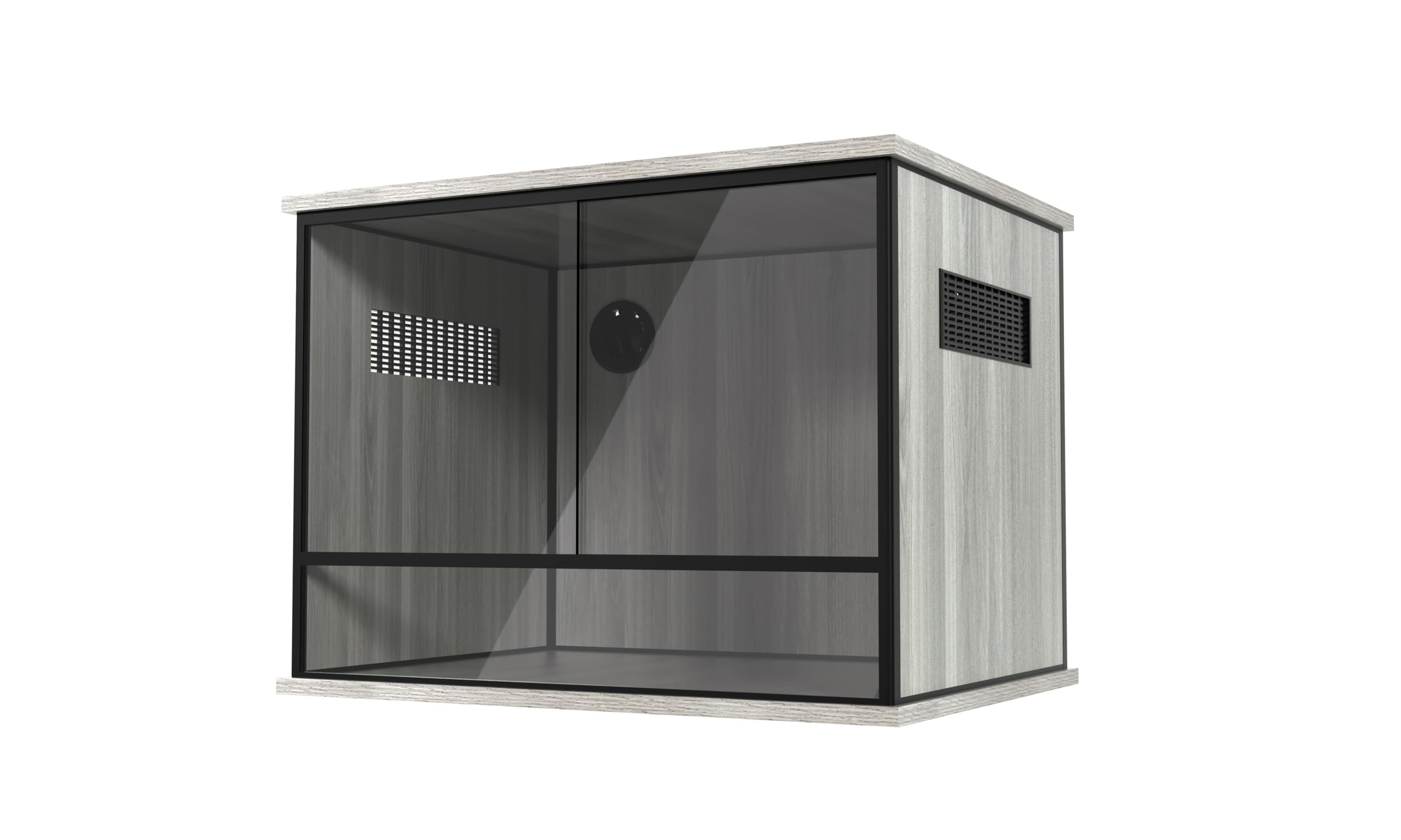 ProRep Vivarium Grey 2ft | 60x45x45cm | Aluminium Frame | Full-Height Sliding Glass Doors | Side Vents | Reptile Enclosure for Corn Snakes, Leopard Geckos & Lizards