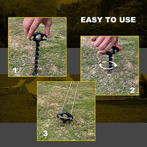 COBARYEN 6-Pack Spiral Sand Stakes