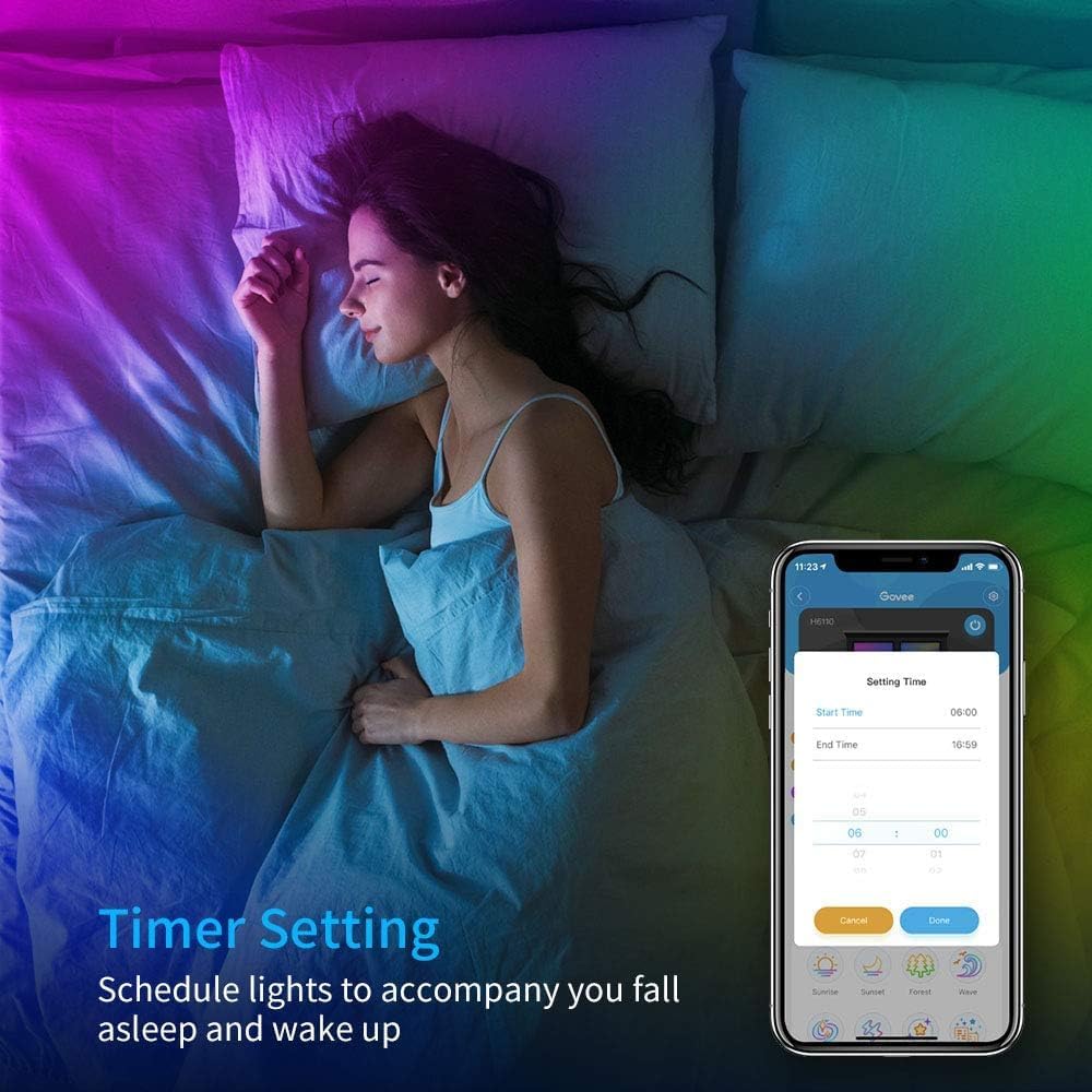 Govee Striscia LED 10 Metri, Smart WiFi Striscia LED RGB, Compatibile con Alexa e Google Assistant, Controllo dell'APP, Modalità Musica, Multicolore Luci LED Camera da letto, Bar, Festa, 24V