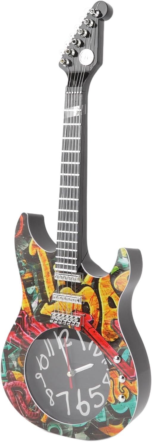 uitar Wall Clock, Musical Instrument Themed Clocks, uitars Decor Clock for Bedrooms Dormitories and Livin Room(Yellow)