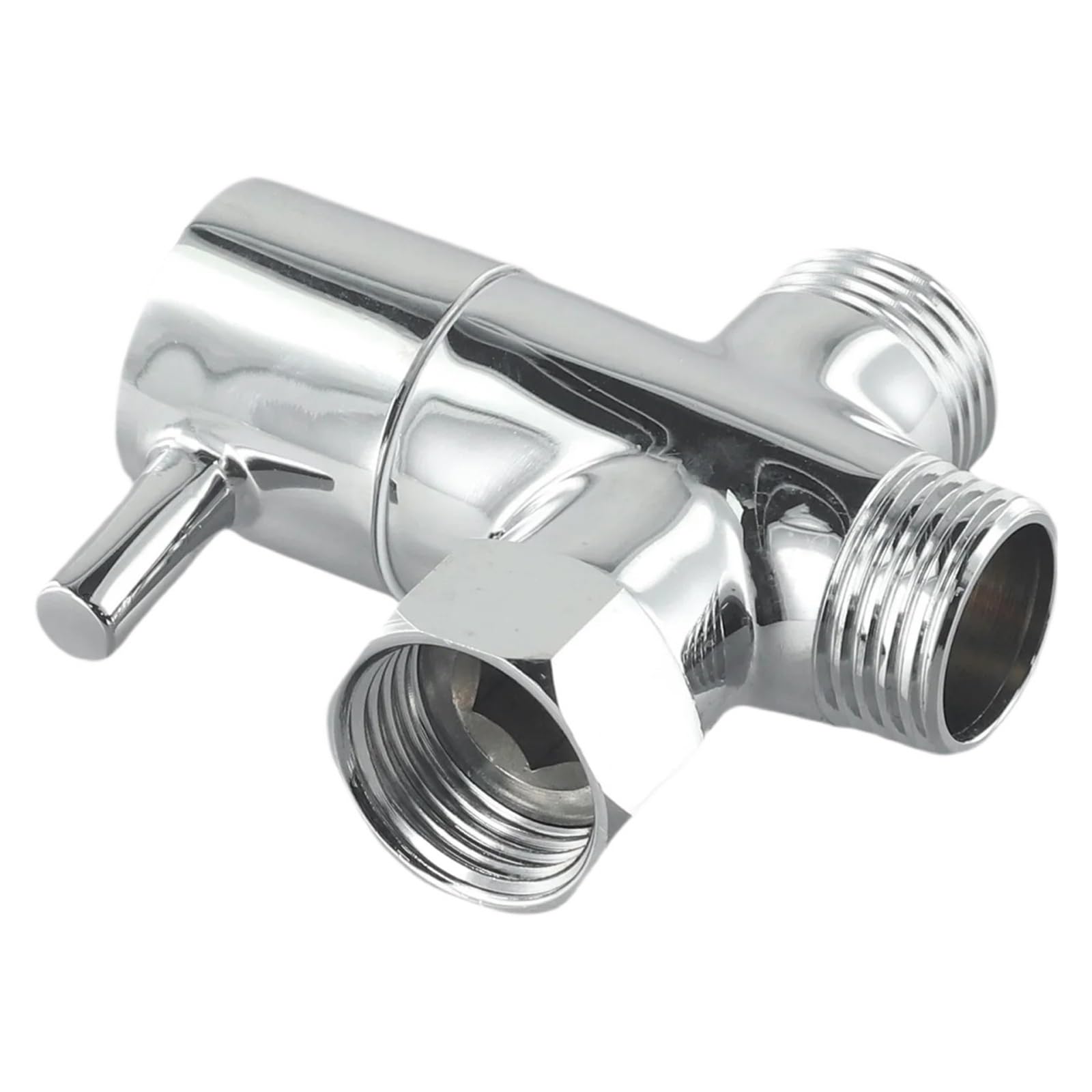 Yilwpv Silver 3-Way Diverter Valve Garden Home Kitchen Mixer Tap Angle T-Adapter G1/2 Faucet For Bathroom