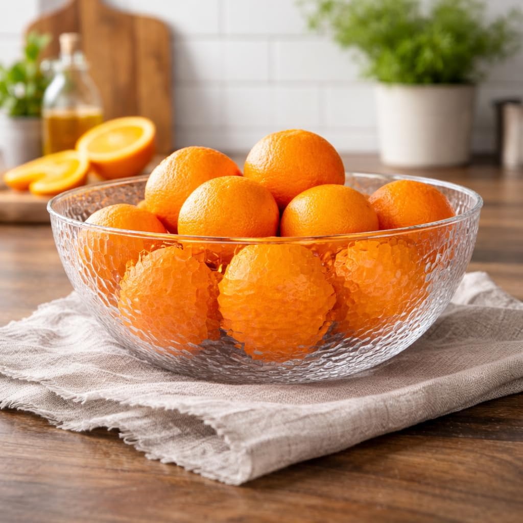 Lillian Collection Stunning Clear Plastic Round Hammered Bowl - 12" (1 Pc.) - Unique Textured Design - Perfect for Parties & Displays - Image 2