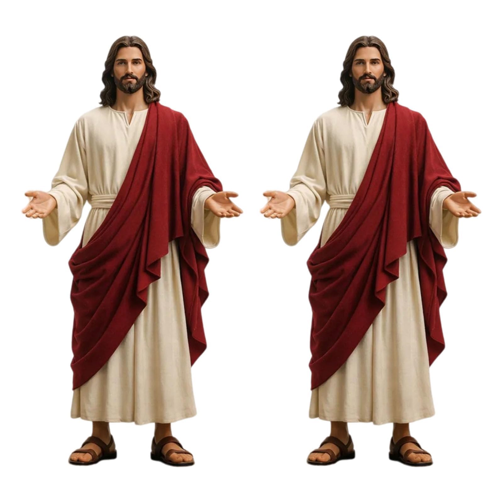Jesus Christ Limited Collector’s Edition 1/6 Scale Figure - Jesus Loves You Figures with Fabric Robes & Sandals, Sacred Heart Jesus Statue for Christian Decor, Faith-Based Spiritual Gift (2PCS)