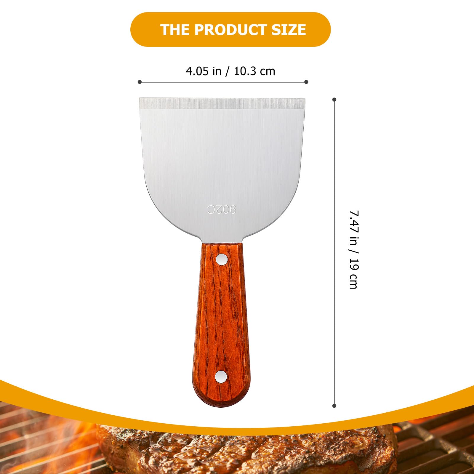 UPKOCH Spatola Pizza Triangolare in Acciaio Inossidabile Raschietto tagliapasta con Manico Pancake Spatola Turner per Barbecue Grill Cottura 19 x 10,3 cm