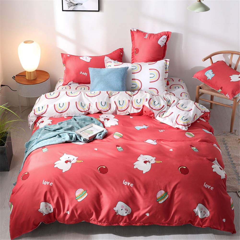 Housse de couette 220x240 cochon rouge pour illuminer la chambre enfant