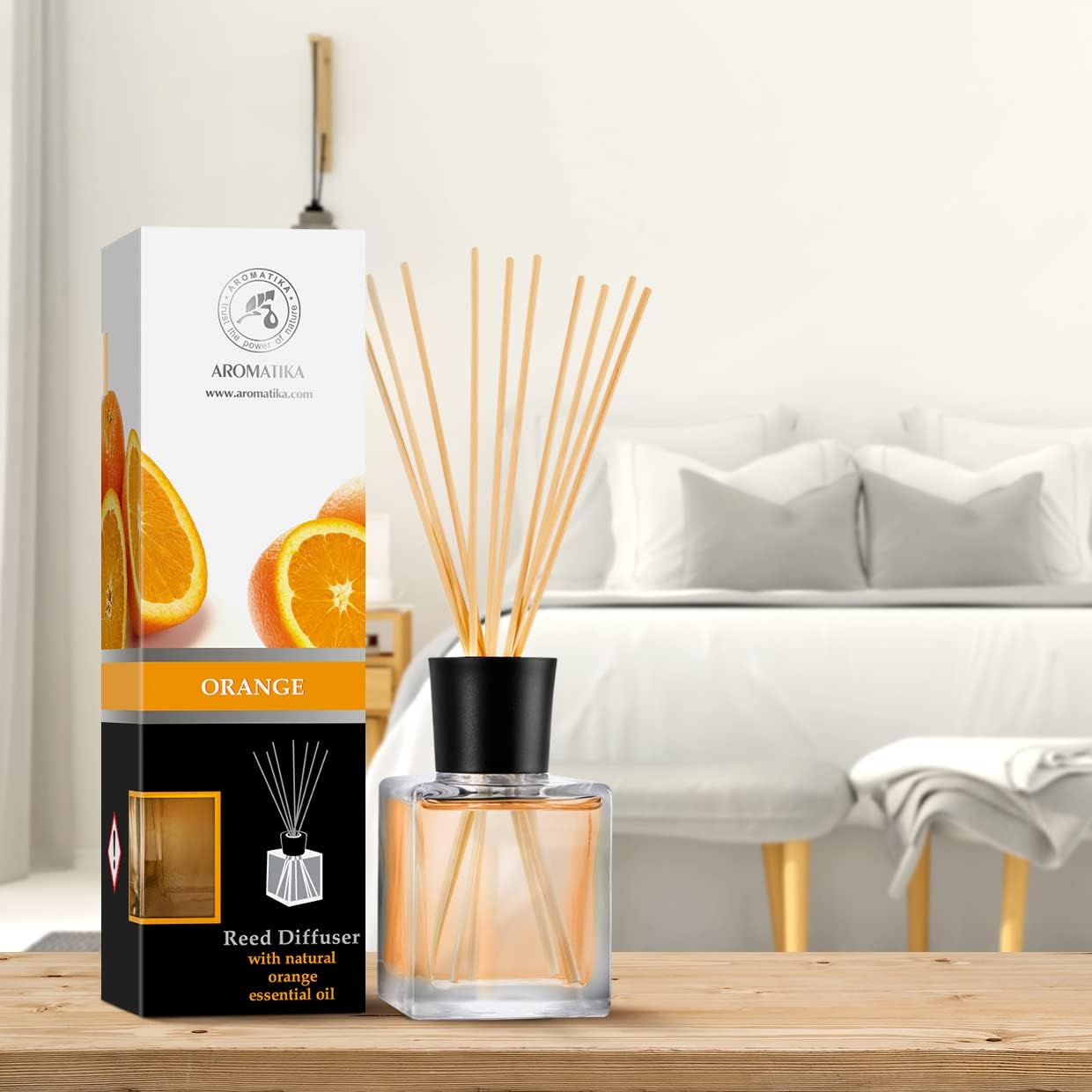 Orange Essential Oil Reed Diffuser with Natural Fragrance