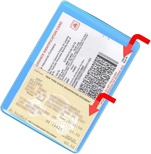 Vista 17 de StoreSMART - Soporte para tarjetas de seguro y registro de automóvil, color negro, protector de doble bolsillo de 4 x 5 pulgadas, carteras de vinilo