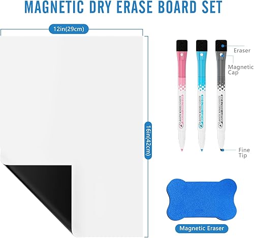 Miniatura 2 de Pizarra blanca magnética de limpieza en seco, autoadhesiva para cualquier superficie lisa con nueva tecnología resistente a las manchas, para lista