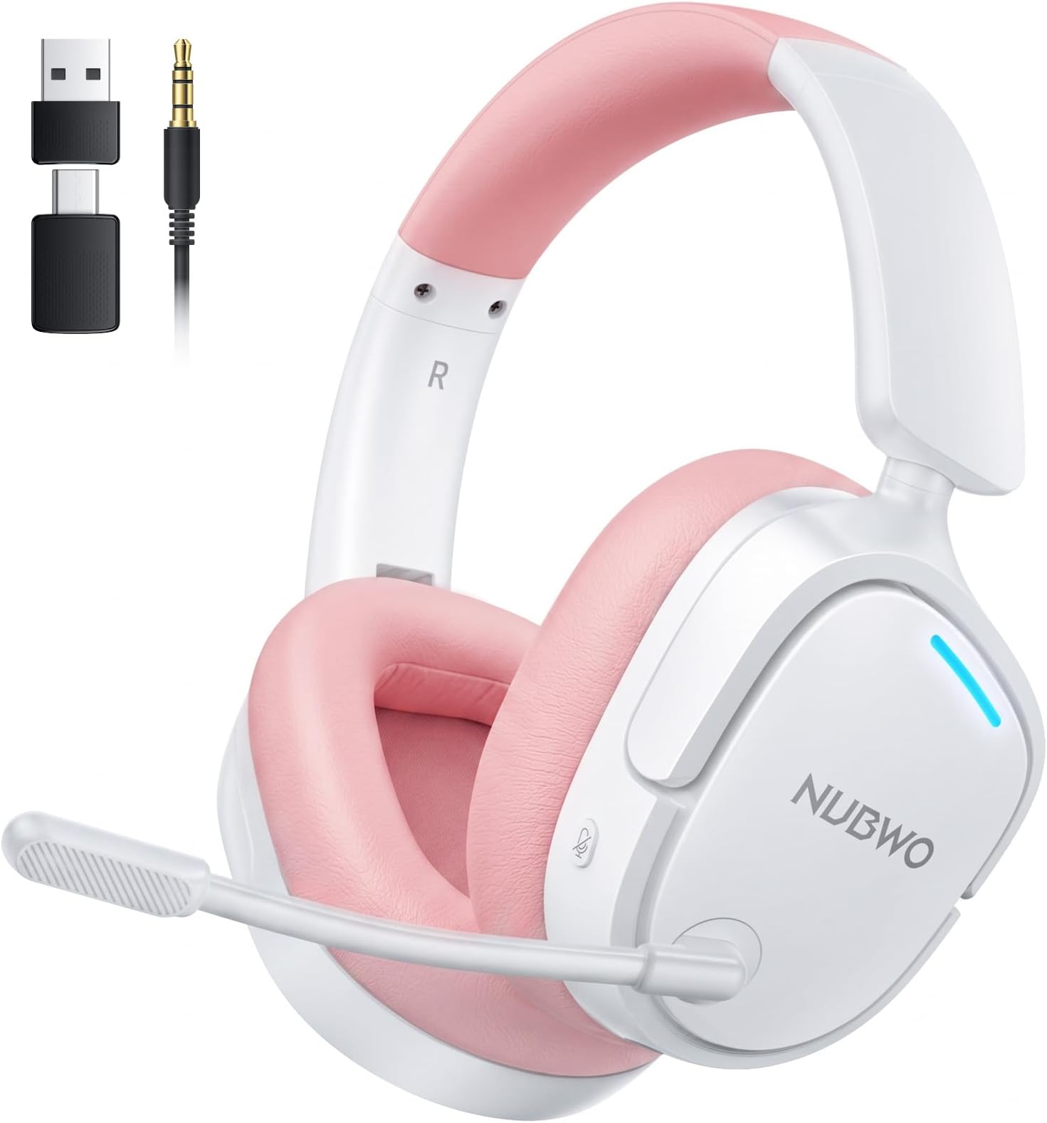 Wireless Gaming Headset for PS5, PC, PS4 - Dual 2.4G & Bluetooth Simultaneous Gaming Headphones, EQ Sound Modes, Noise-Canceling Mic, 50-Hour Battery, Comfortable Foldable & Travel Design