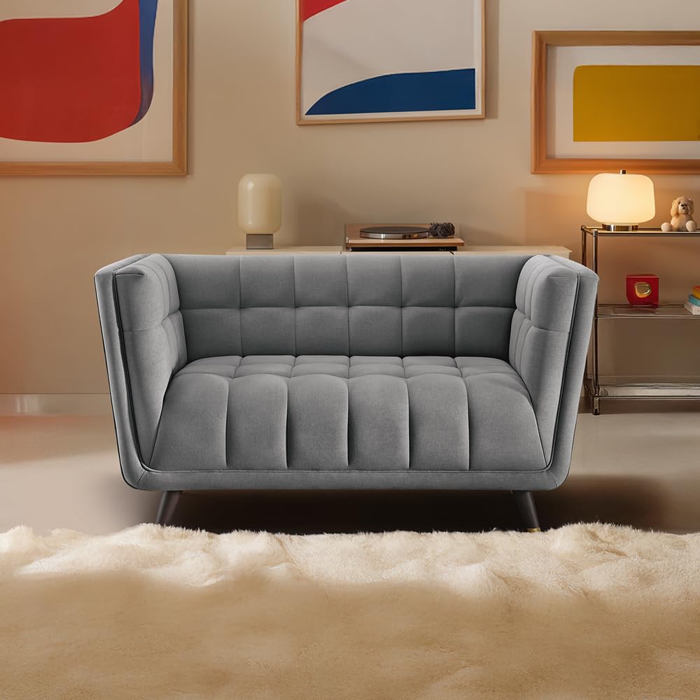 sleepyhead bite designed by duroflex - 2 seater sofa set |3 years warranty |premium tufted design |6” high-density foam comfort |stain & water repellent fabric |modern durable couch - gunmetal grey