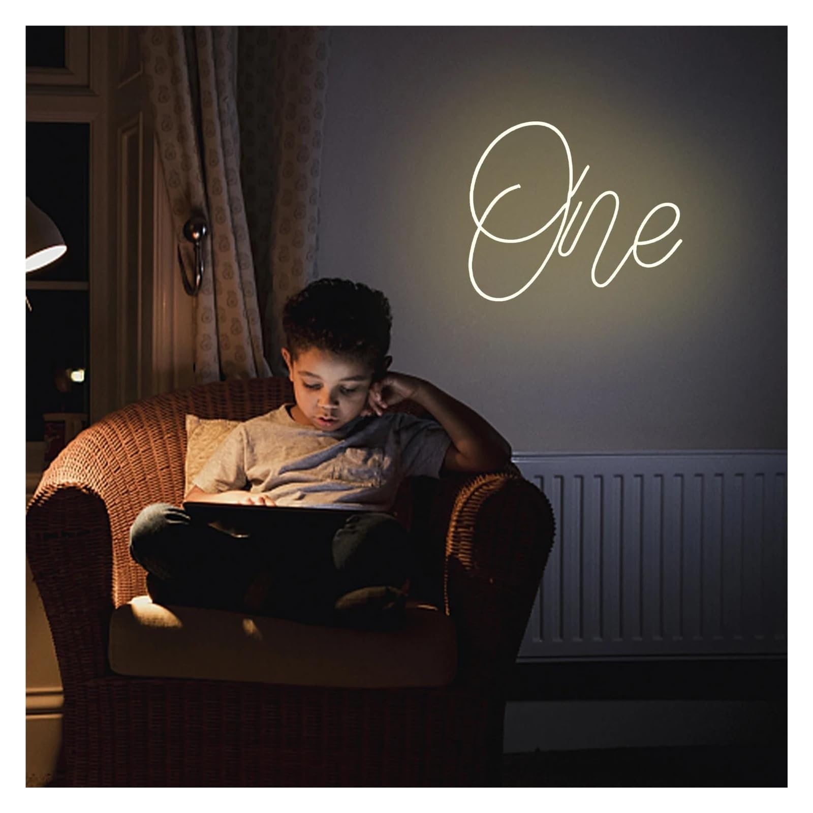 Luz de Diseño de Digital One Luz LED De Neón Para Habitación, Boda, Matrimonio, Festival, Hogar, Fiesta De Cumpleaños, Decoración De Pared, Lámpara Alimentada Por USB, 35cmx25cm(Blanco)