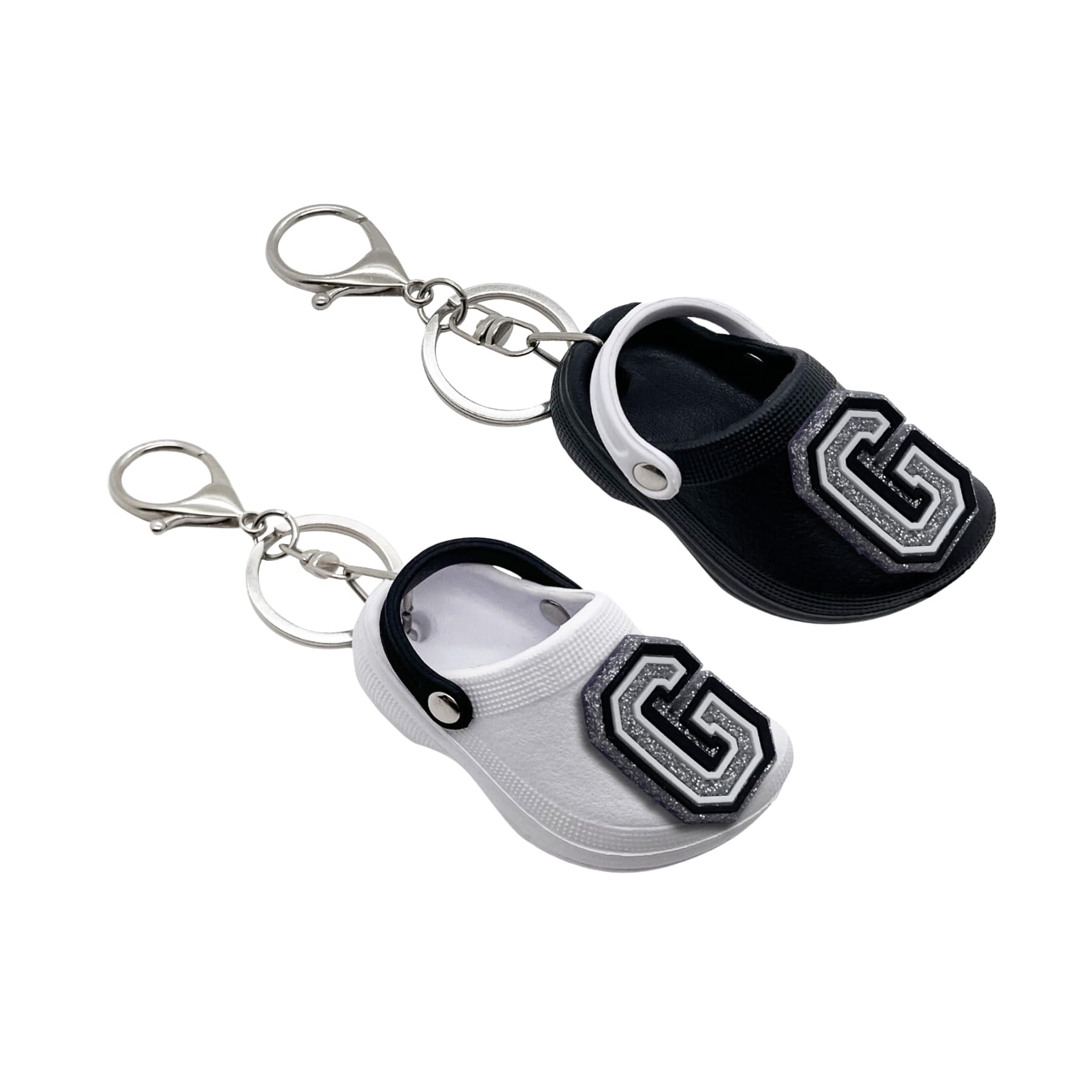 MZLGEK Cute Shoe Keychains with Initial Letters, Mini Backpack Key Chains Charms.(G)