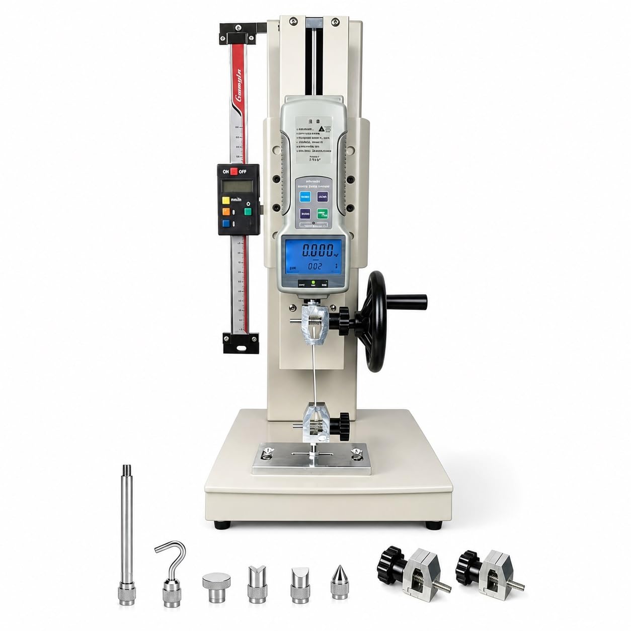 Máquina de Prueba de Tracción Digital con Soporte de Dinamómetro Manual | Estructura de Banco de Metal, Controles de Alambre y Textiles, Tensión y Compresión, Modelos de 10-2000 N(500N/50kg)