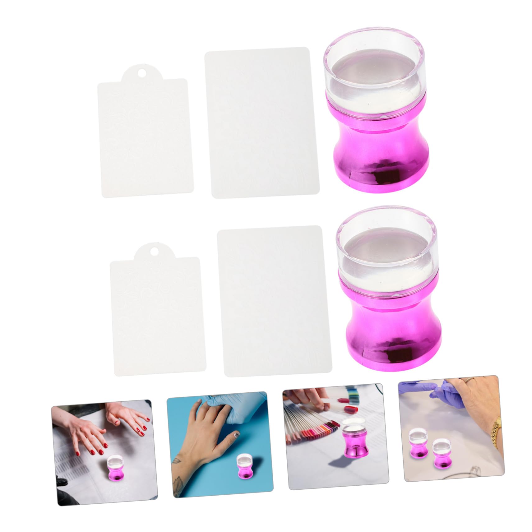Healvian 4sets Timbratori Per Unghie Silicone Stampi Per Manicure Professionale e Strumenti Leggeri e Pratici Per Design Di Unghie Unici