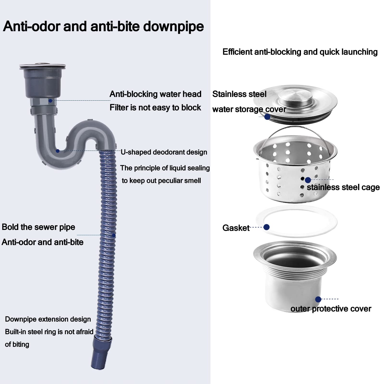 SDdPulse Fregadero utilitario montado en la pared con cesta coladora, grado comercial, para lavandería, patio trasero, garaje y camping, color único, 68 x 44 cm