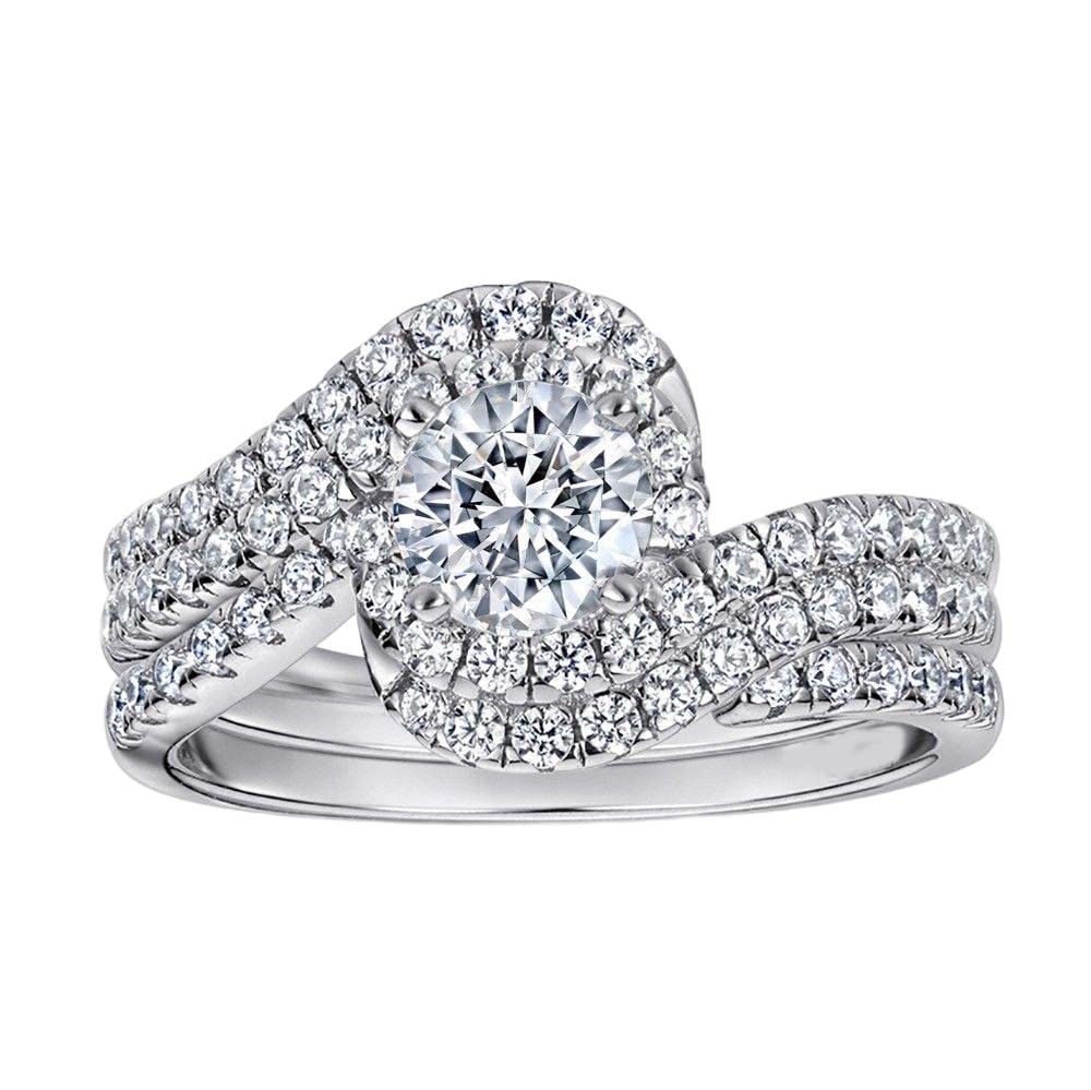 S925 sterling silver ring set with zircon twist arm set silver ring