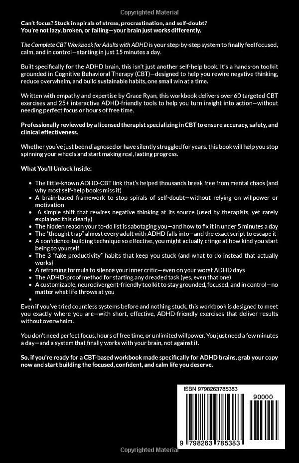 The Complete CBT Workbook for Adults with ADHD: Exercises to Reduce Stress and Anxiety, Manage Depression, and Build Self-Confidence in Just 15 Minutes a Day - Image 2