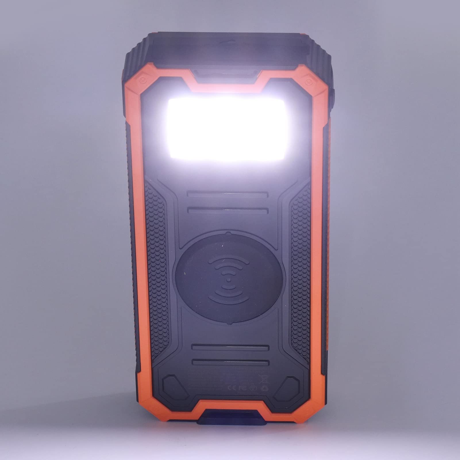 Alvinlite Power Bank Cargador Solar Naranja 30000mAh Batería Portátil PD Carga Rápida, Función SOS, Linterna USB C Carga Celular Impermeable, Paquete con Leds Linterna Dual USB 3 Puertos De Salida.