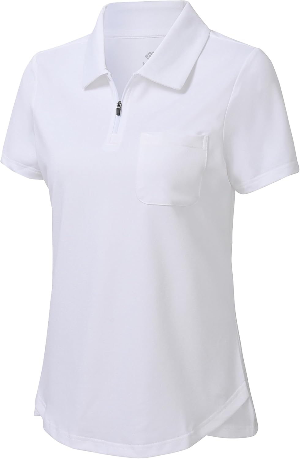 MoFiz Womens Zip up Golf Polo Shirt Short Sleeve Workout Golf Top Moisture Wicking Lightweight Tennis Shirts