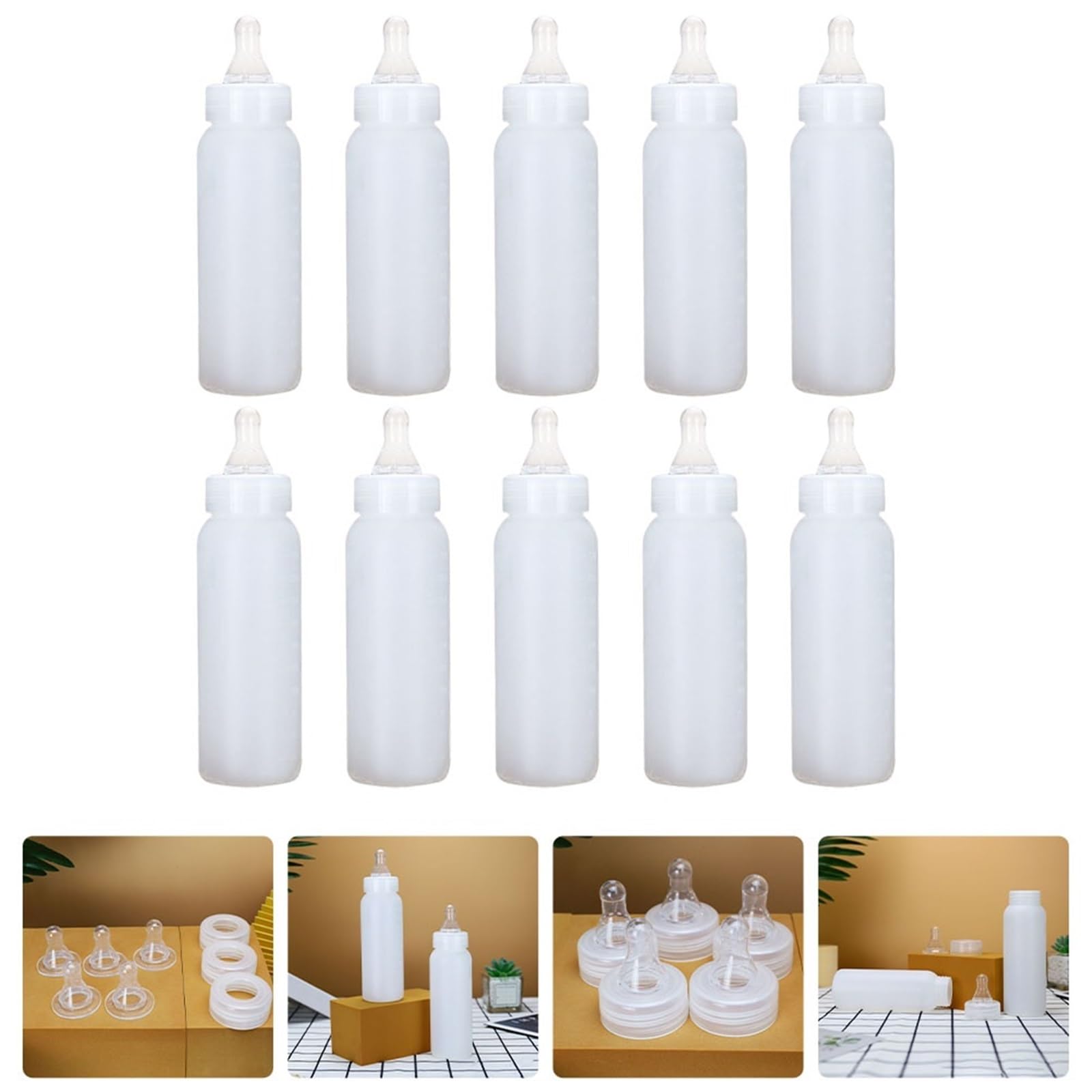 Biberon per agnelli 10 Pezzi di mangiatoia Portatile for suinetti, biberon for Allattamento for agnelli da 250 ml, for Piccoli Animali, Bianco for