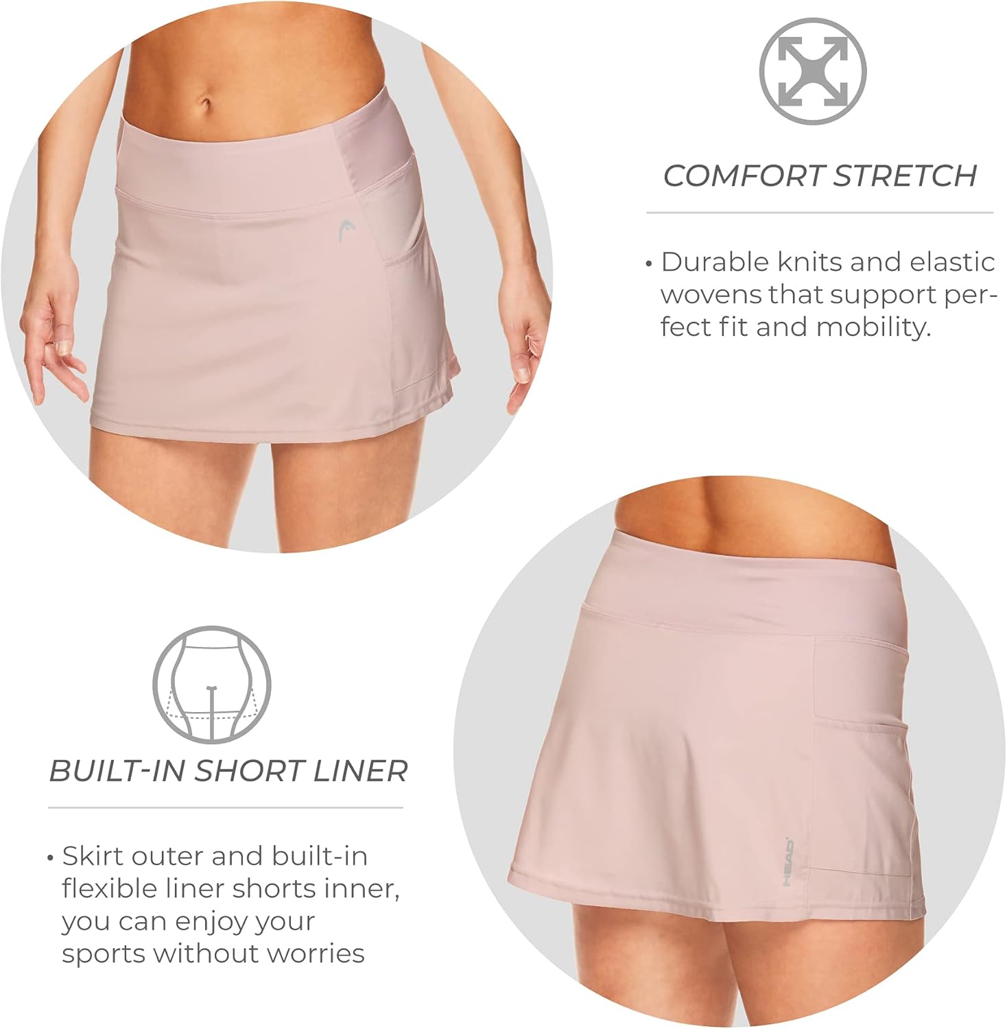HEAD Women's Athletic Tennis Skirt with Ball Pocket - Workout Golf Exercise & Running Skort - Image 3