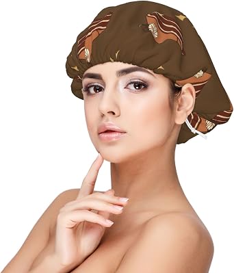 Chocolate Squares Cake Stain Bonnet Silky Sleep Cap Adjustable Satin Cap for Night Sleeping Hair Bonnet