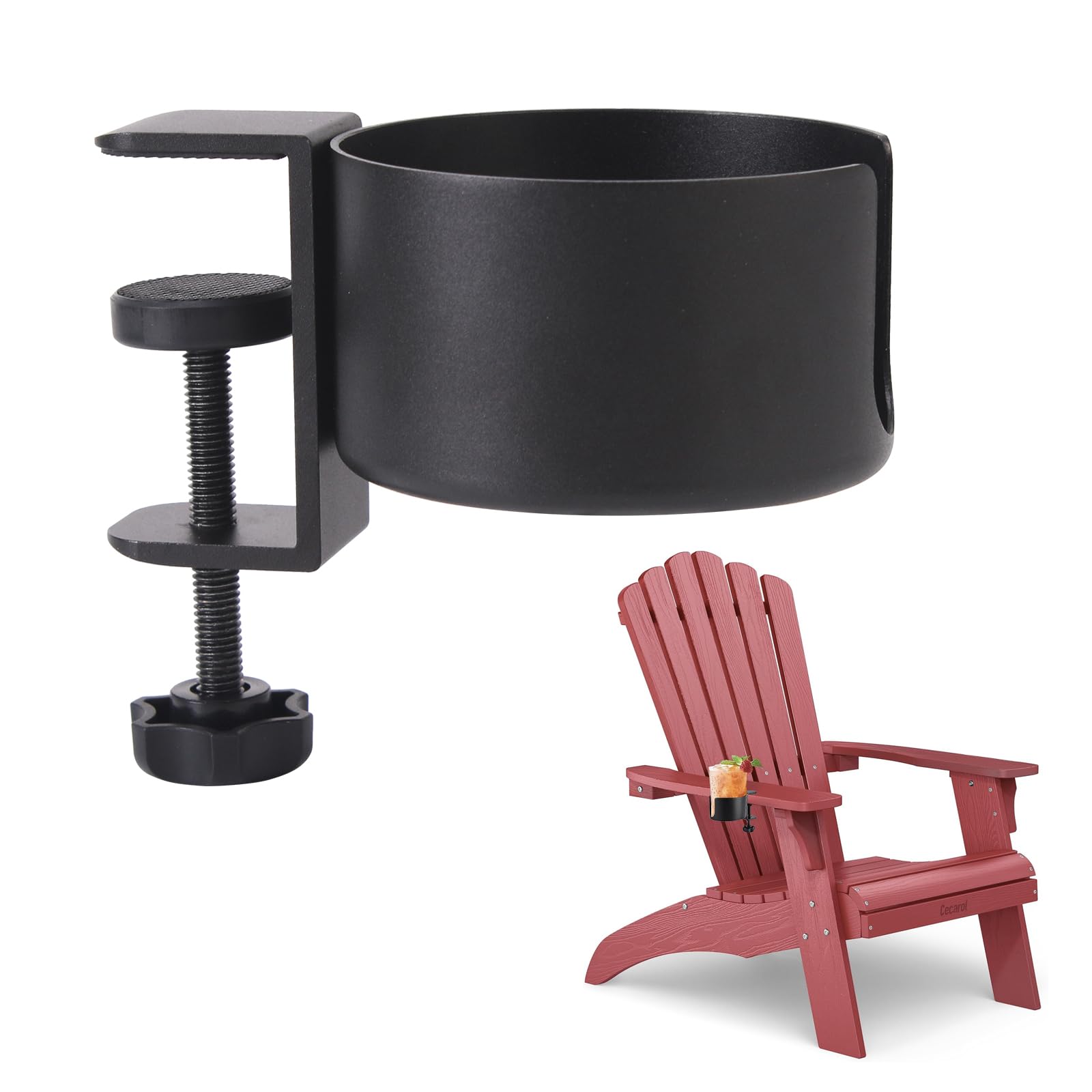 Sturdy and Durable Chair Cup Holder Compatible with Adirondack,Easy to Install Chair Cup Holder Attachment,Anti-Spill and Anti-Slip Chair Cup Holder Compatible with Adirondack Attachment