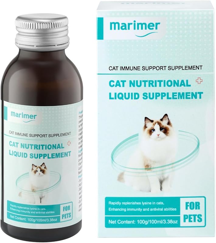 Suplemento líquido para gatos com L-Lisina, Marimer, 100 mL