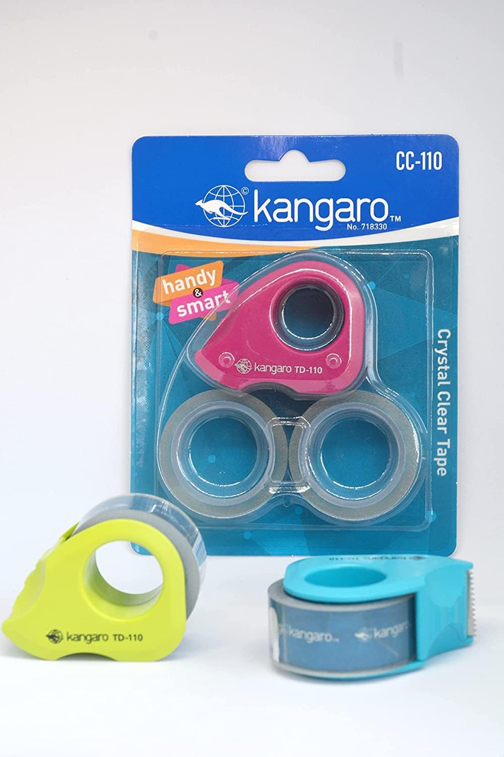 Kangaro Desk Essentials CC110 Crystal Clear Tape Dispenser Blister l