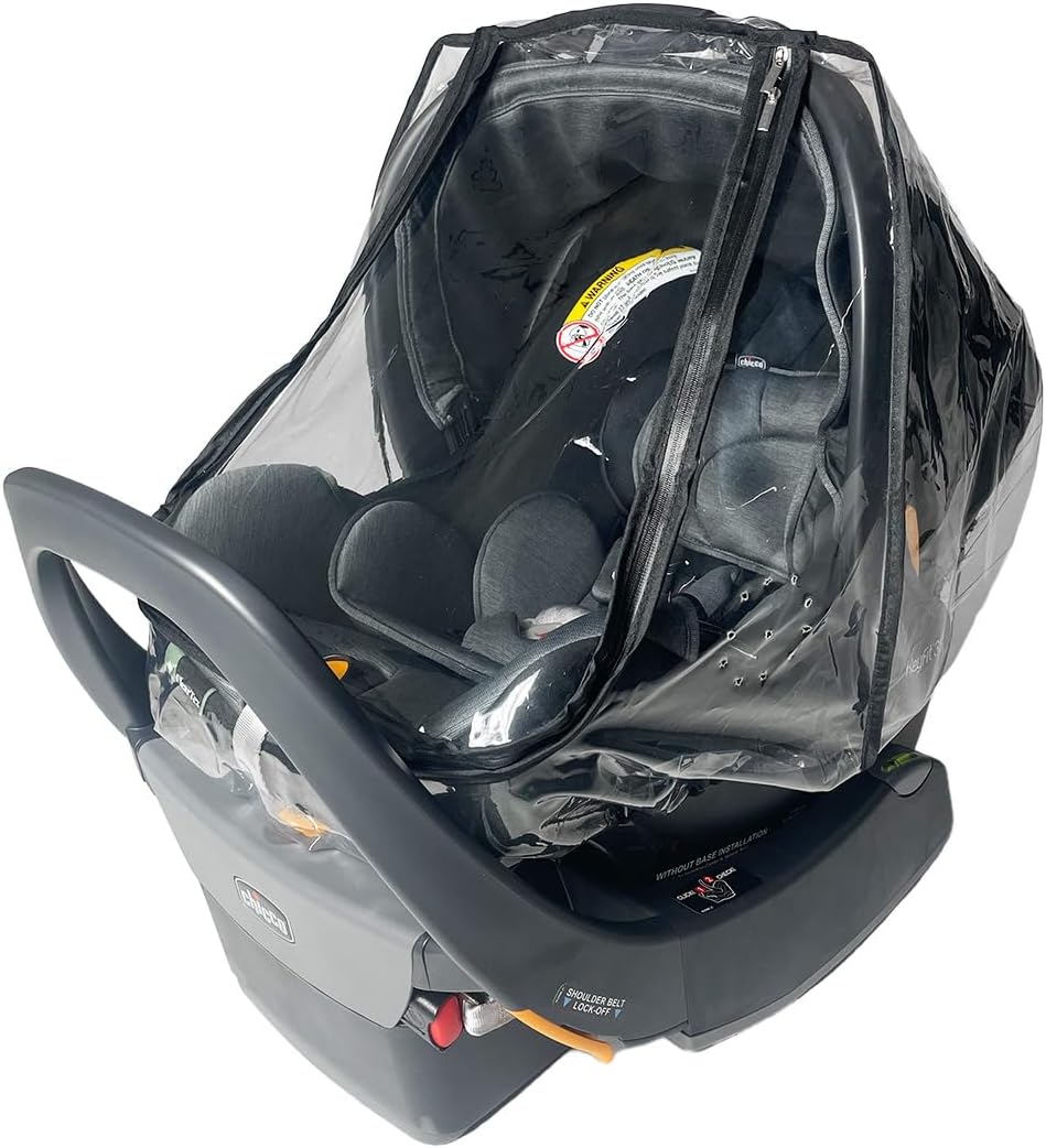 SASHA'S Rain and Wind Cover for Chicco KeyFit 30 & 35 Infant Car Seat - Clear Design, Maxium Coverage (Infant Carrier not Included)