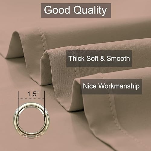 Miniatura 5 de LA PALMA Cortinas opacas con aislamiento térmico y ojales para sala de estar, cortinas de ventana para dormitorio, 2 paneles en 1 juego