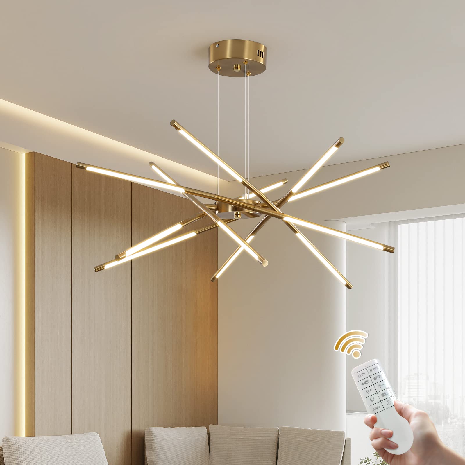 Lampadario moderno a LED Sputnik, con 12 teste per soggiorno, sala da pranzo, cucina, camera da letto