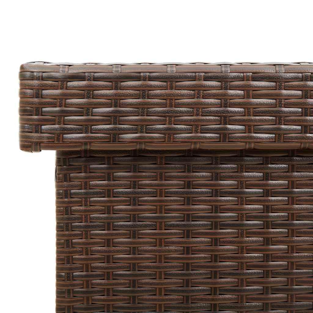 vidaXL Skrzynia ogrodowa z kółkami, brązowa, 110x55x73 cm, polirattan, skrzyniaogrodowa, skrzynia na balkon, skrzynka ogrodowa, skrzynia na taras