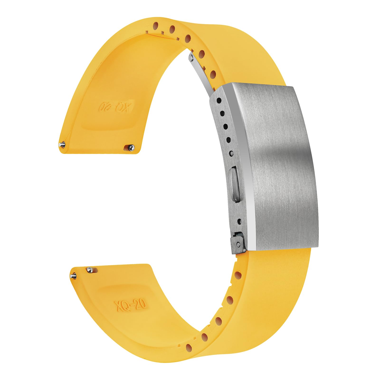 watchdives Fluorkautschuk Uhrenarmband, Zuschneidbares Uhrenarmband mit Schnellverschluss, Weiches Ersatzarmband mit Gefräster Schließe für Männer und Frauen, 18 mm/19 mm/20 mm/21 mm/22 mm