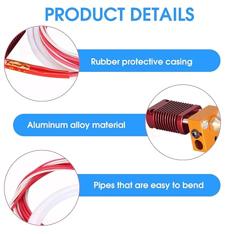 Ender 3 Hotend Upgrade Kit 12V 40W Pre-Assembled MK8 Extruder Hotend with 0.4mm Nozzle & Silicone Sock CR10 Heating Block Heat Dissipation Tube Compatible with Ender 3/3 Pro / 3 V2 / 3 Neo 3D Print