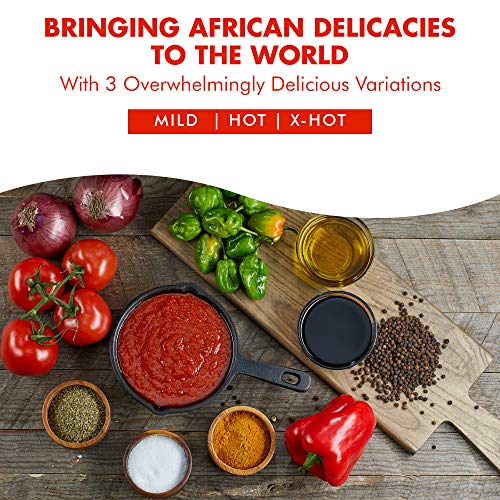 Nerrido African Stewed Canned Tomatoes & Jollof Sauce, Organic Tomato Hot Sauce16Oz (454G) (Hot, 2 Pack) #TOP6