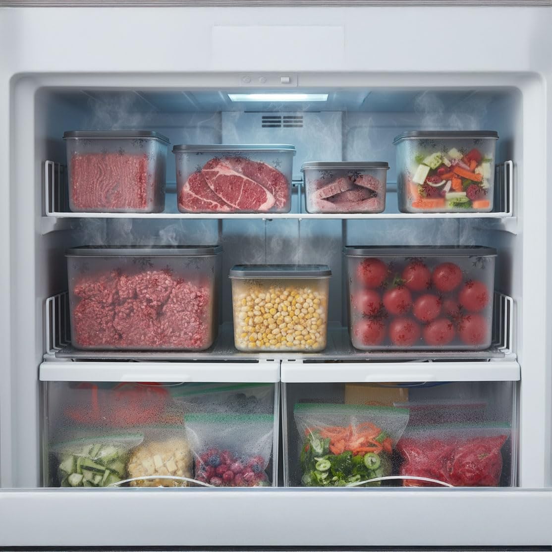 Deconox No Frost Silikon Yumuşak Kapalı Saklama Kabı Dondurucu ve Buzluk Saklama Kabı 3150 ml, Kapaklı No Frost Saklama Kabı 3150 Ml, Derin Dondurucu Saklama Kabı 3150 Ml