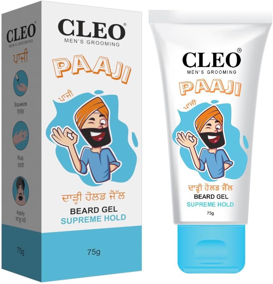 Cleo Paaji Beard Gel | Supreme Hold | Control Frizz | Effortless Beard Styling | Enchance Beard Shine - 75g